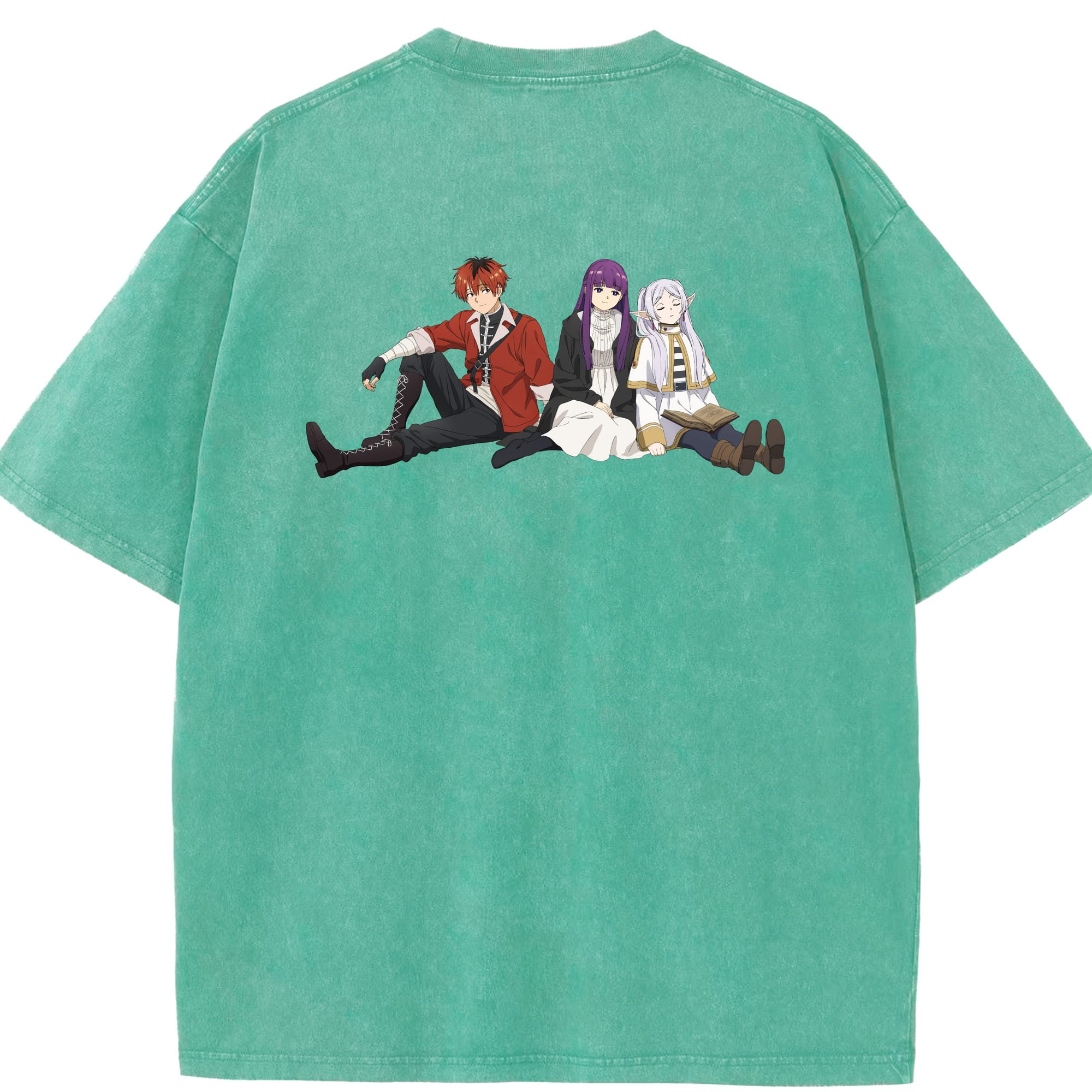 （画像用） 葬送のフリーレン Frieren 綿100% ヴィンテージ風 半袖Tシャツ（背面プリント）